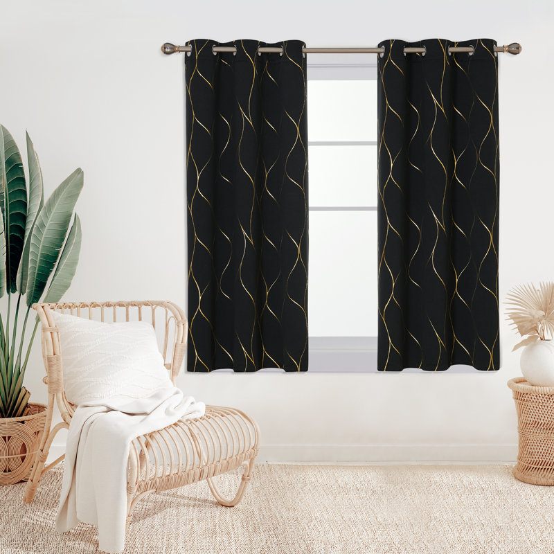 Valmar Blackout Curtain Pair, Width 117 x Drop 138cm, Black