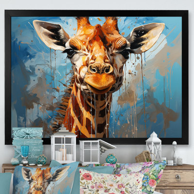 Collage animal girafe cobalt - imprimé