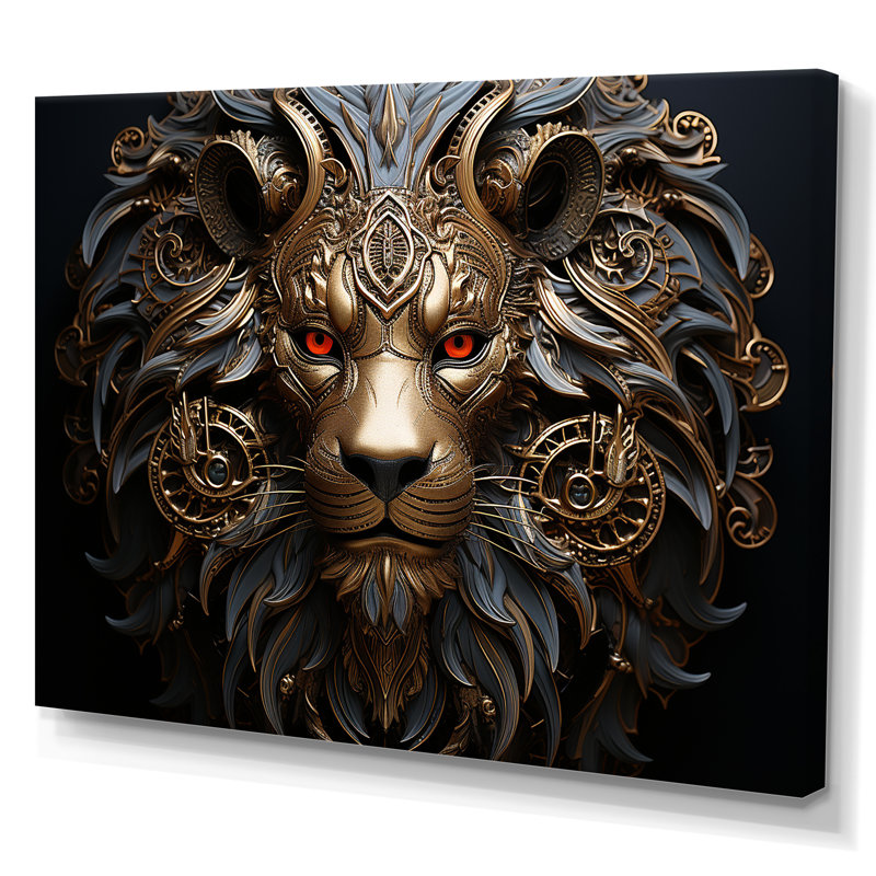 «Radiant Luminous Bronze Lion I», reproduction sur toile, Toile tendue, H 34 po x l 44 po x P 1,5 po