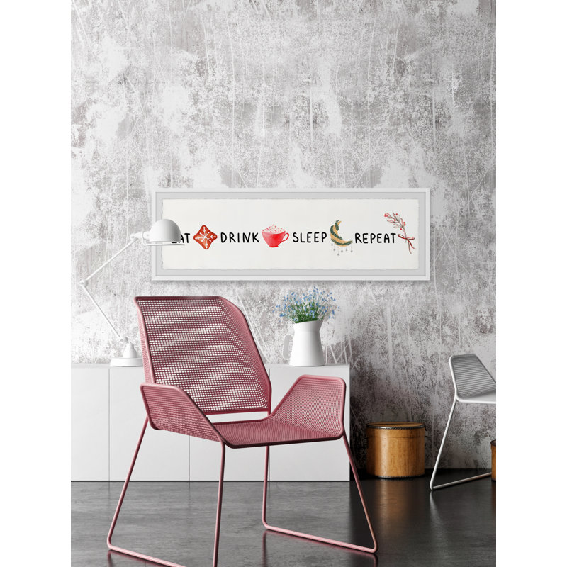 Eat Drink And Sleep - Single Picture Frame Panoramic Print, 38cm H x 114cm W x 3.81cm D