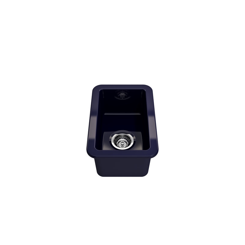 12'' L Fireclay Kitchen Sink, Sapphire Blue