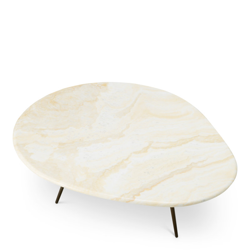 Marble Coffee Table, 10.83" H x 27.36" W x 32.68" D