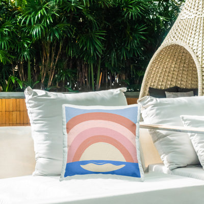 Coussin décoratif d'extérieur Ocean Rainbow Reflection
