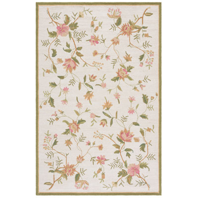Kinchen Hand Hooked Wool Floral Rug