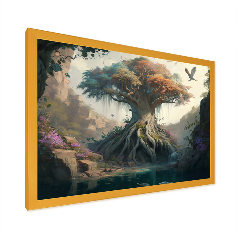 «Tree at the Center of Jungle Paradise II», reproduction sur toile, H 24 po x l 32 po x P 1 po