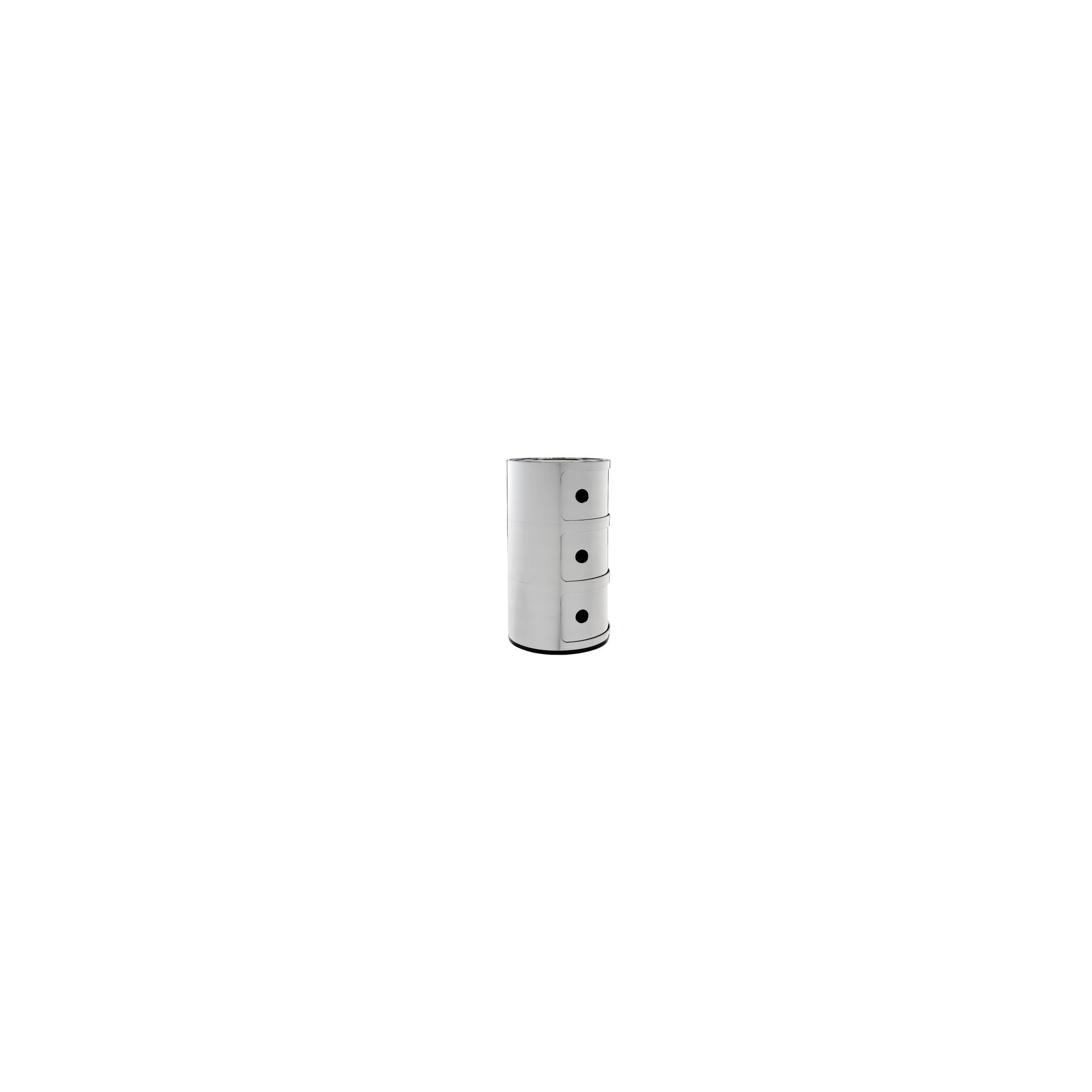 Precious Componibili Round Storage Modules, 3 Hi, Chrome