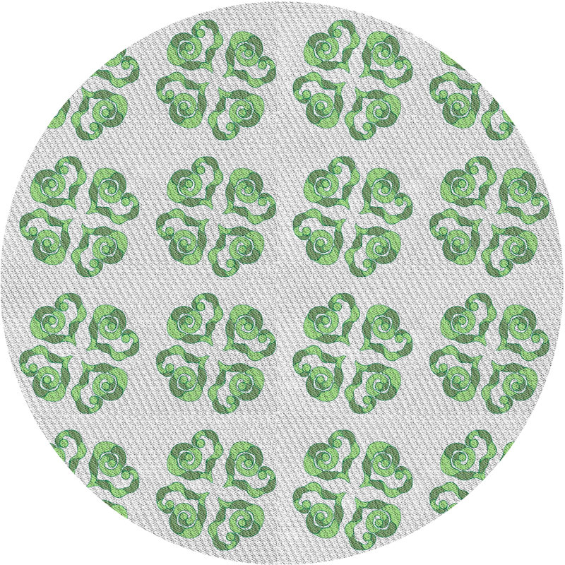 Tapis vert / gris North Andover, Rond 3 pi