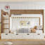 Lit superposé avec 4 tiroirs de rangement, lit superposé en bois massif avec garde-robe intégré et garde-corps pleine longueur, aucun sommier nécessaire-898113945