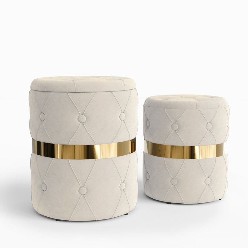 Barden Upholstered Ottoman, White