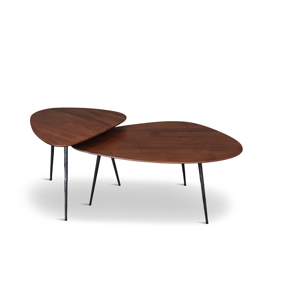 Brooxie Solid Walnut Nesting Coffee Table Wade Logan® Table Top