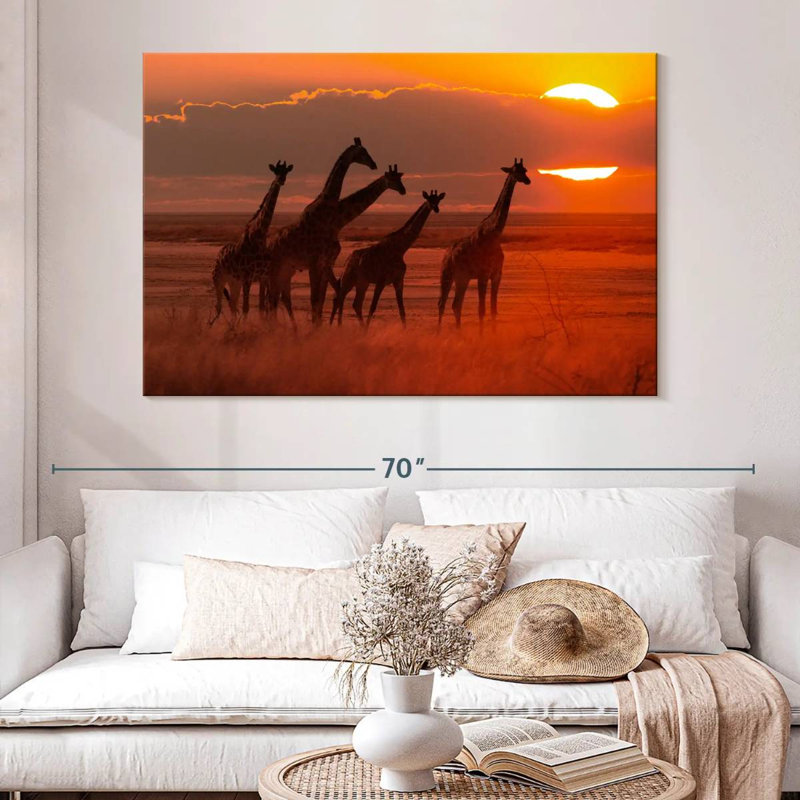 Brampt, girafes d'Afrique itinérantes, H 34 po x l 51 po