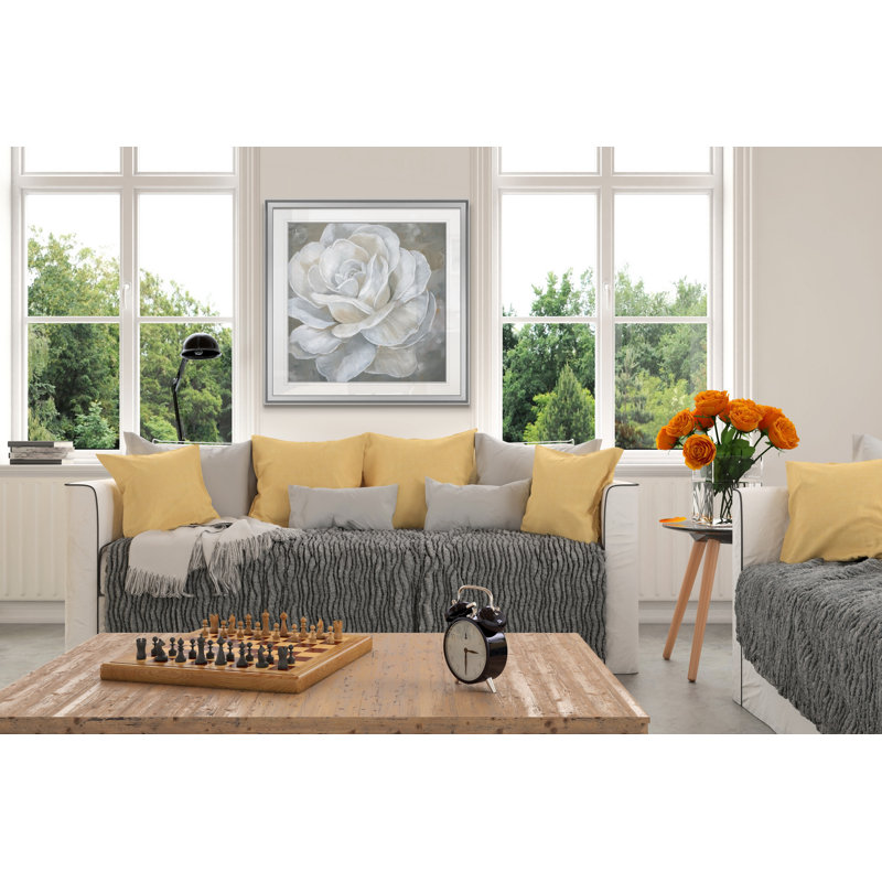Arminas Bombshell Bloom II - reproduction d'art, H 28 po x l 28 po x P 1,5 po, Impression encadrée, Argent argent