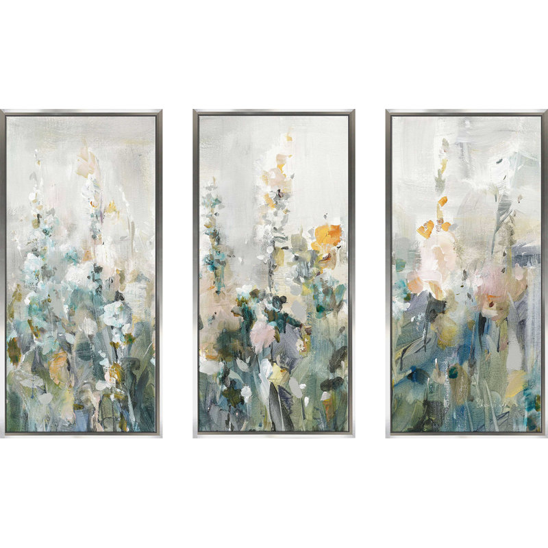 Rustic Garden Neutral - 3 pièces, reproduction sur toile flottante, H 33,5 po x l 52,5 po x P 2 po