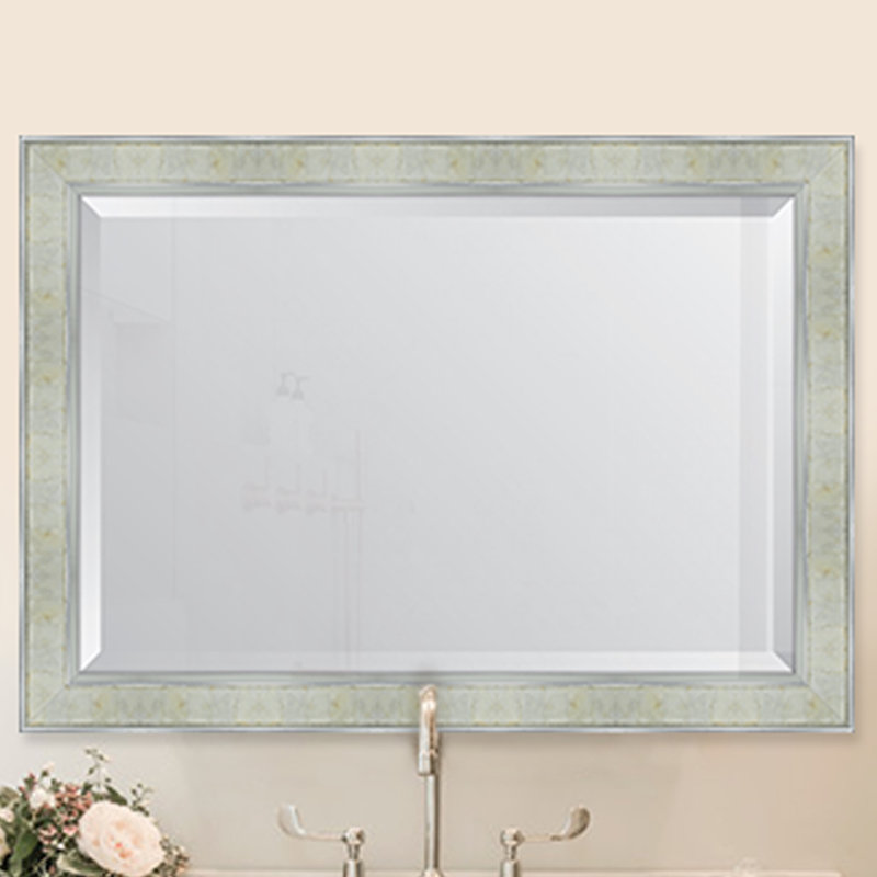 Miroir mural, H 42 po x l 30 po, Argent