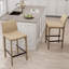 Tabouret de bar H 26 po entièrement assemblé, tabouret de bar rembourré en cuir Saddle avec siège rembourré, tabouret de bar à hauteur de comptoir avec repose-pieds à structure métallique pour comptoir de bar pour îlot de cuisine, kaki-2110765624-2110896978