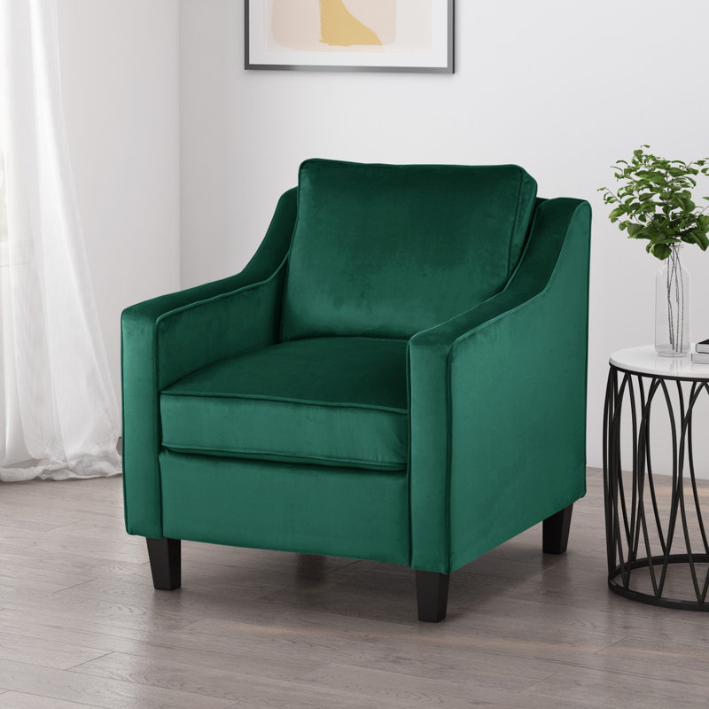 Fauteuil club en velours vert