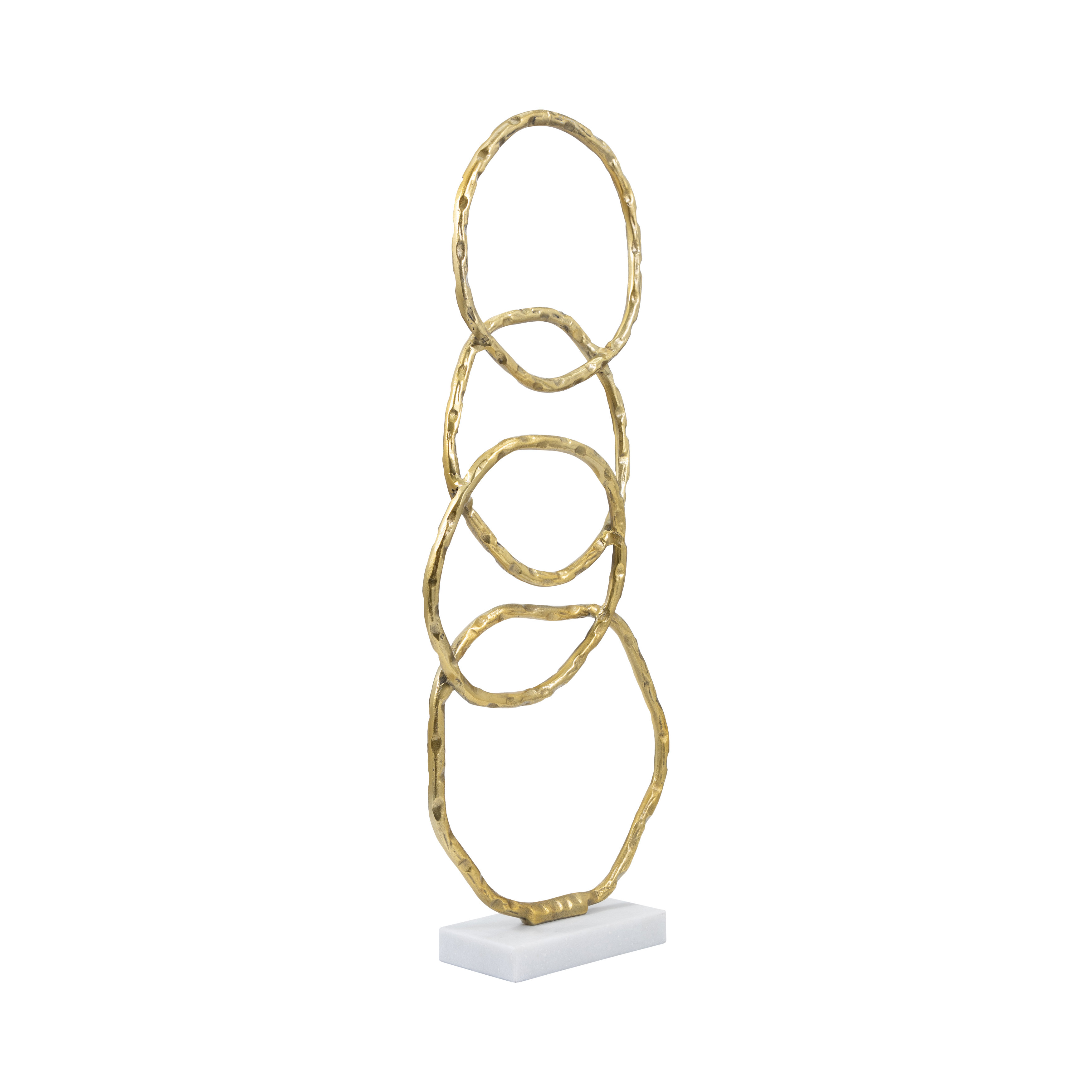 Mercer41 Metal Multiple Ring Sculpture With Marble Base - 4