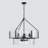 9-Light Dimmable 2-Tier Drum Water Glass Chandelier