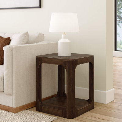 Modern Rounded Square Side Table With Shelf (20In X 20In / 510Mm X 510Mm)