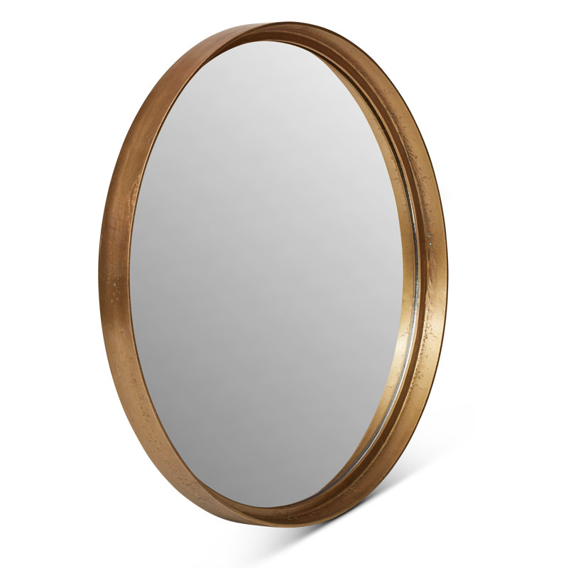 Samar Round Mirror, Antique Brass, 39" H x 39" W