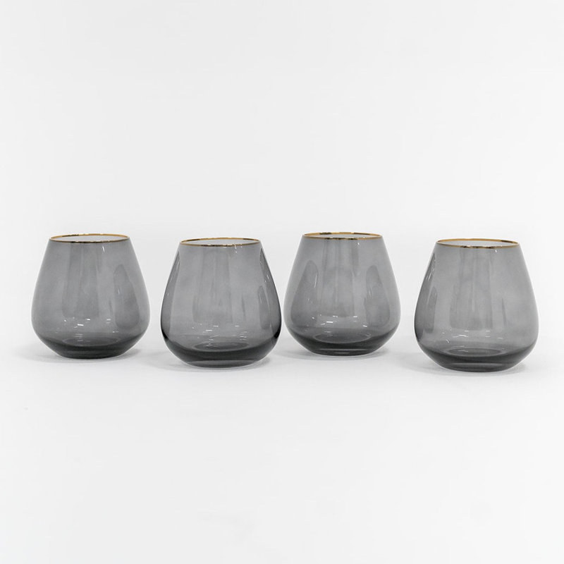 Siren 16oz. Handmade Stemless Wine Glass Set