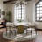 Modern 59" Round Dining Table for 6-8, White Glossy Sintered Stone Table top, Kitchen Table with Bronze Diamond Shaped Stainless Steel Base