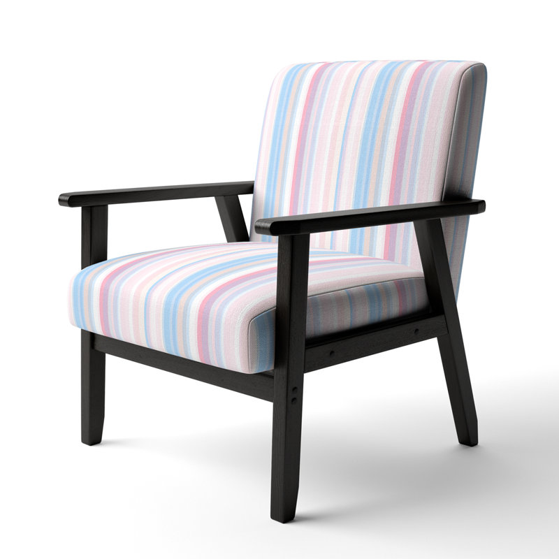 Fauteuil d'appoint rembourré à motif bleu et blanc