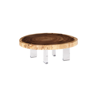 Floating Coffee Table On Acrylic Legs, Stone , Size Varies