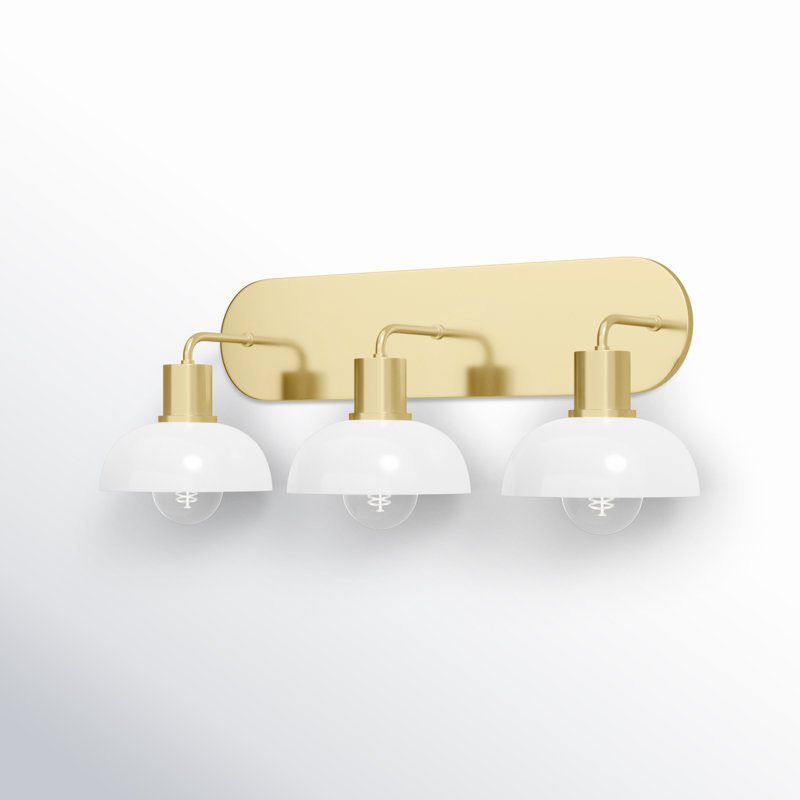 Calix 3 Light Frosted Dimmable Vanity Light, Aged Brass