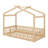Wooden House Bed Frame with Decorative Fence-129063708