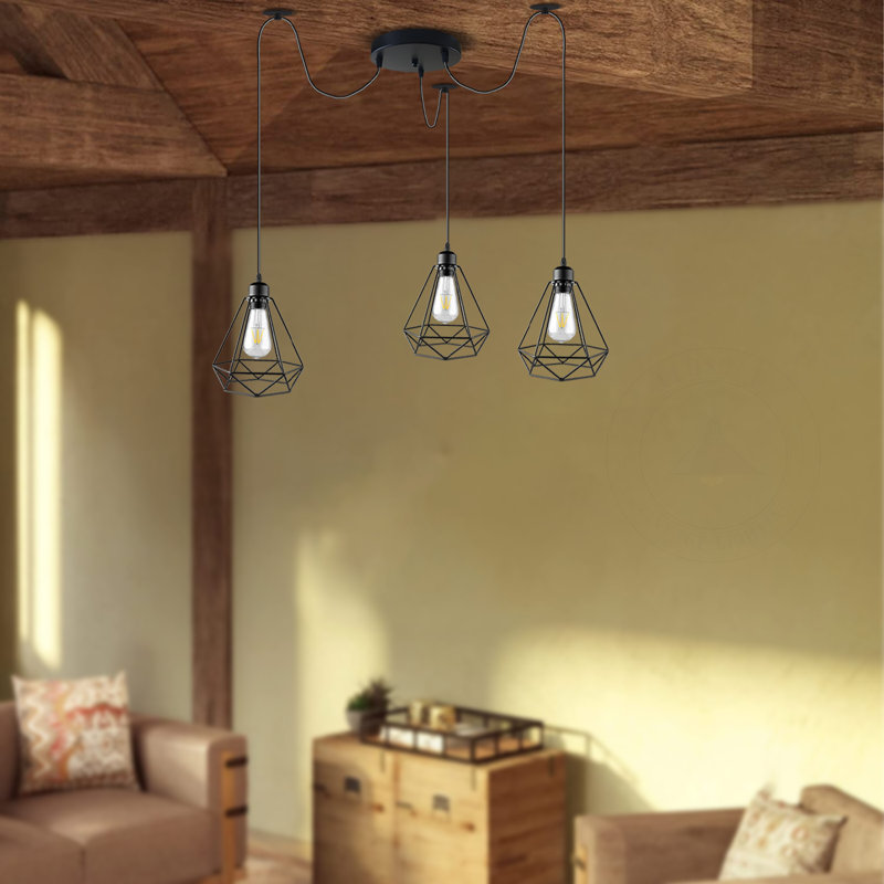Herrell 3 - Light Black Cluster Pendant, Yes