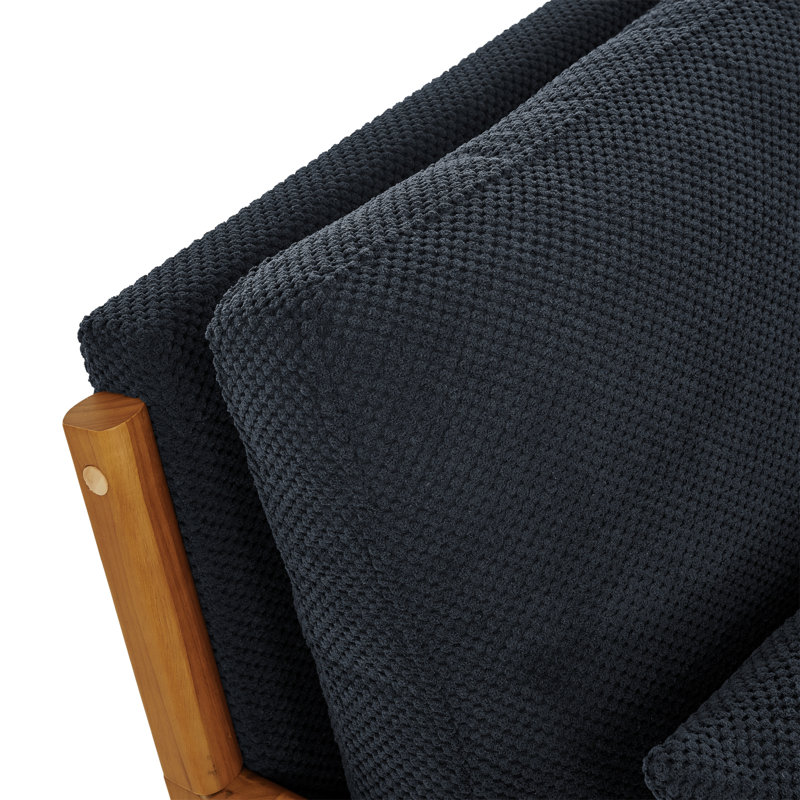 Chaise longue en bois, Black