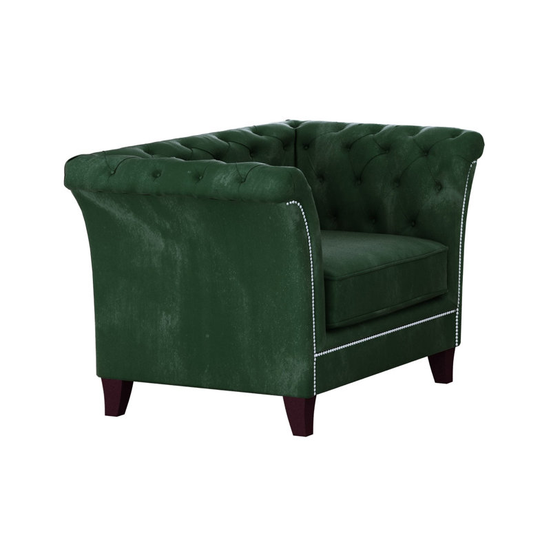  Chesterfield Armchair, Bottle Green