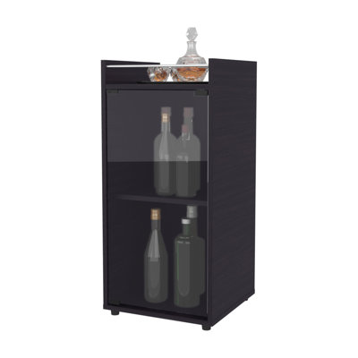 Glass Door Bar Cabinet with Shelves