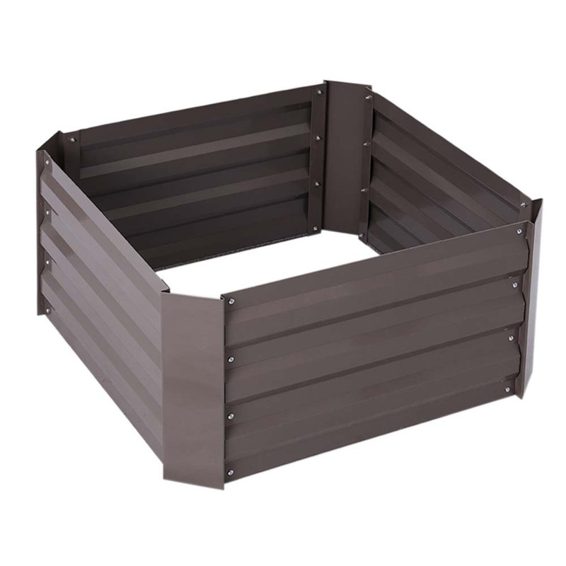Brunswick Metal Planter Box, Brown, 30cm H x 100cm W x 100cm D