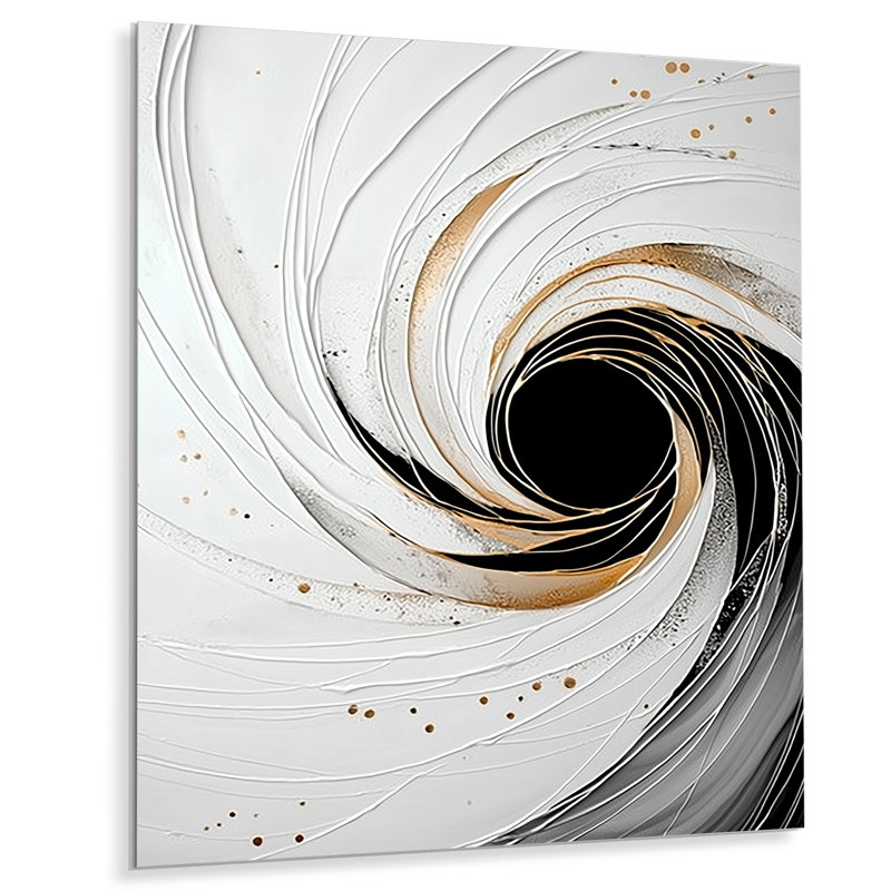 «Minimal Abstract Spiral Soft Convergence VI», impression sur métal, H 32 po x l 16 po x P 0,84 po
