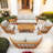 Baryn Acacia 7-Person Patio Sofa Seating Group With Cushions