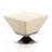 Diamond 20" Modern Vegan Leather Upholstered Metal Swivel Ottoman in Tan-672382669