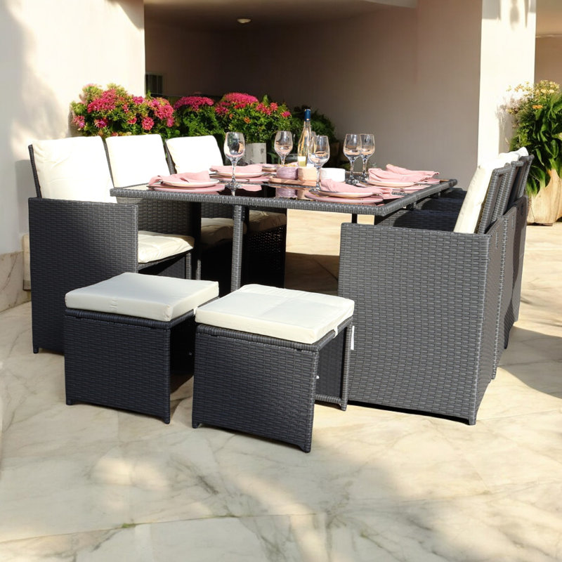 Cannes 10 Seater Cube Set including Cushions, Grey