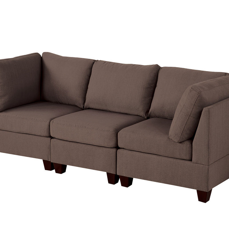 MODULAR SET - Chenille Fabric Sectional Sofa, Coffee