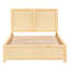Structure de lit double, style contemporain, bois de pin naturel, rails et plateforme avec lit gigogne, taille, lattes de la tête de lit