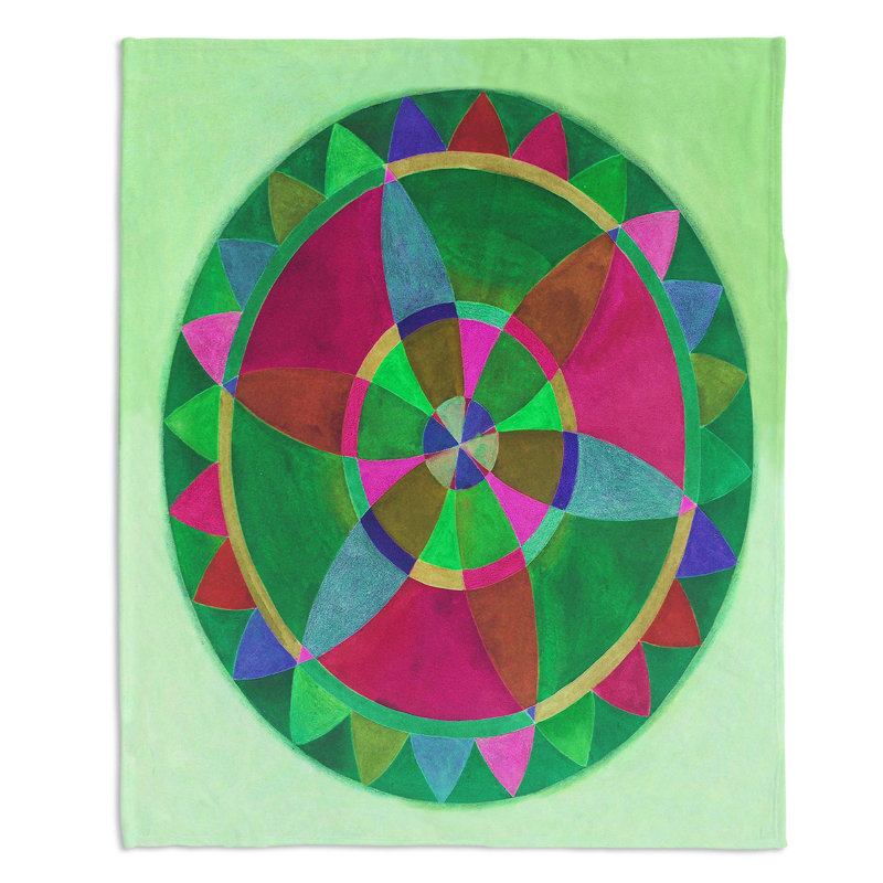 Couverture sherpa doux mandala i c, l 68 po x L 80 po