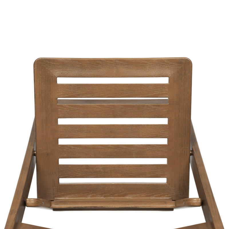 Izik 1000 lb. Capacity White Resin Folding Chair with Slatted Seat, Brown