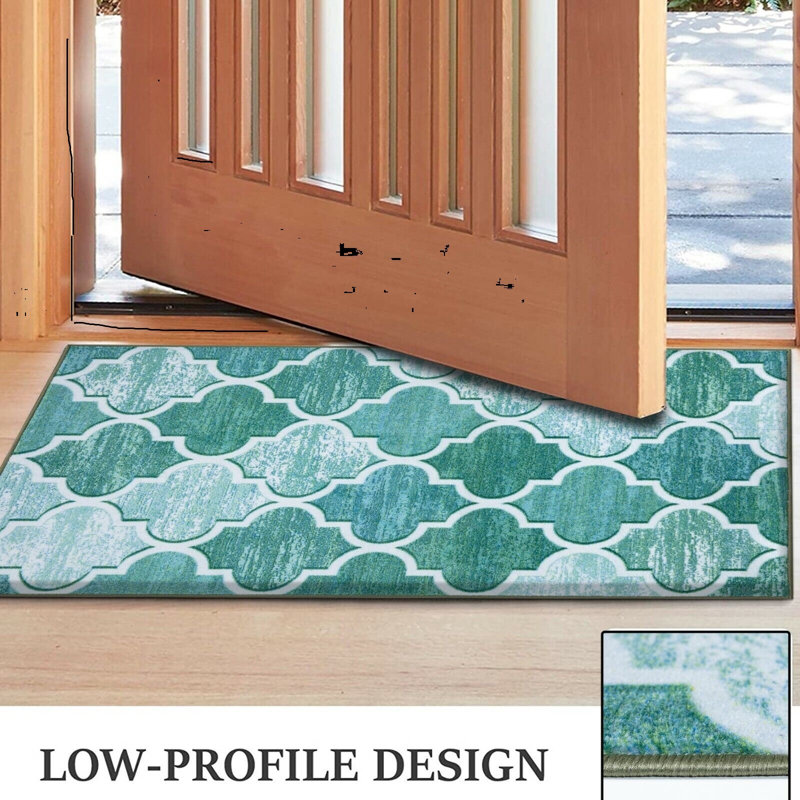 Adonna Non-Slip Indoor Doormat, 60cm W  x 112cm L, Aqua