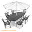  Ensemble repas de patio avec table ovale Suset, coussins blanc cassé inclus-1573647340-1573647313