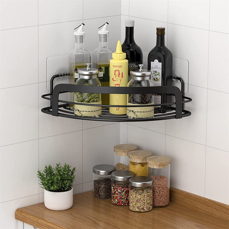 Shower Corner Caddy, Bathroom Corner Shower Shelf,  2 Pack, Black