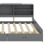 Lit plateforme double avec tête de lit, tablettes et 2 tiroirs-2132892973
