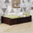 Solid Rubber Wood Bed With 2 Drawers For Storage-1202152235