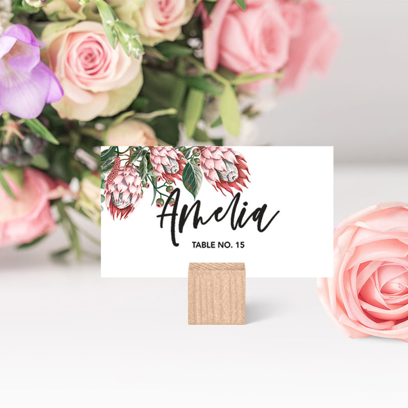 Cartes de lieu Boho Protea Flowers