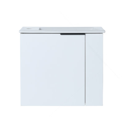 Meuble-lavabo de salle de bain avec lavabo 22 po pour petite salle de bain, meuble-lavabo flottant avec porte à fermeture douce